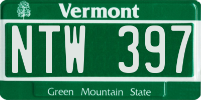 VT license plate NTW397