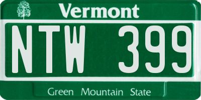 VT license plate NTW399