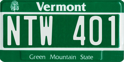 VT license plate NTW401