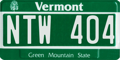 VT license plate NTW404