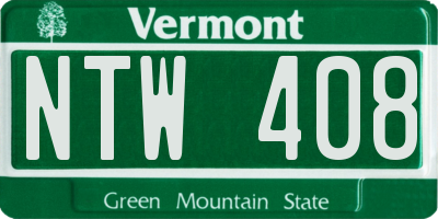 VT license plate NTW408
