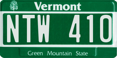 VT license plate NTW410