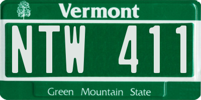 VT license plate NTW411
