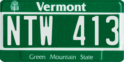 VT license plate NTW413