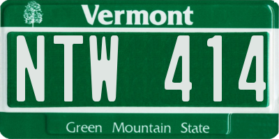 VT license plate NTW414