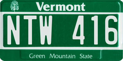 VT license plate NTW416