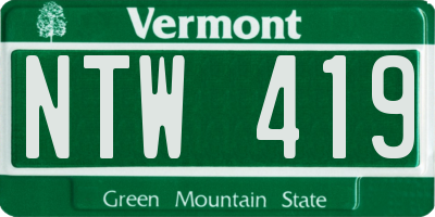 VT license plate NTW419