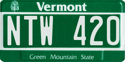 VT license plate NTW420