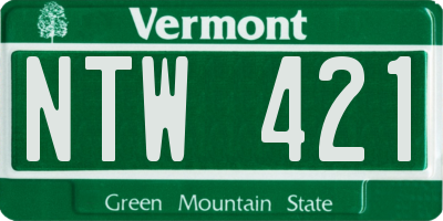 VT license plate NTW421