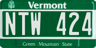 VT license plate NTW424