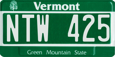 VT license plate NTW425