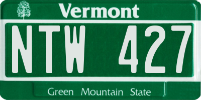 VT license plate NTW427