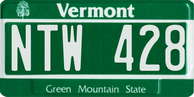 VT license plate NTW428