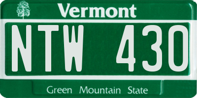 VT license plate NTW430