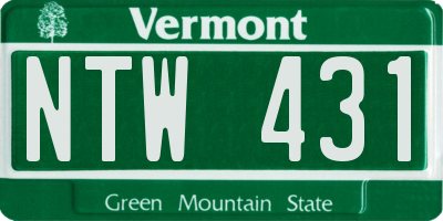 VT license plate NTW431