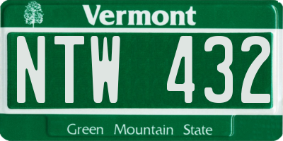 VT license plate NTW432