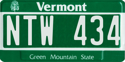 VT license plate NTW434