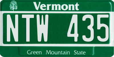 VT license plate NTW435