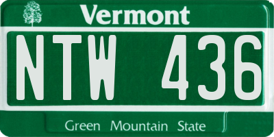 VT license plate NTW436