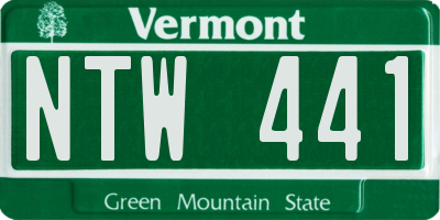 VT license plate NTW441
