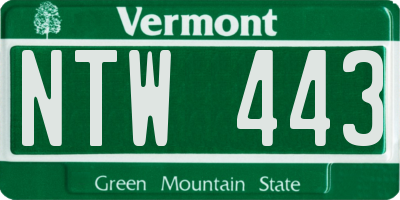 VT license plate NTW443