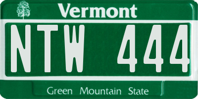 VT license plate NTW444