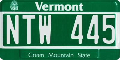 VT license plate NTW445