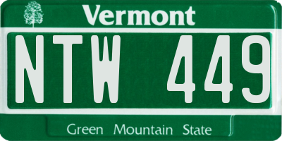 VT license plate NTW449