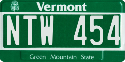 VT license plate NTW454