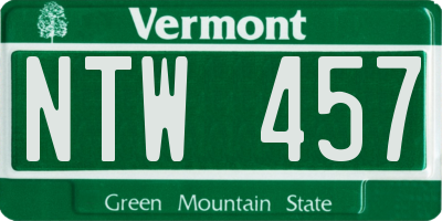 VT license plate NTW457