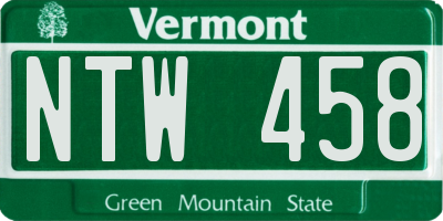 VT license plate NTW458
