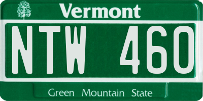 VT license plate NTW460