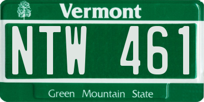 VT license plate NTW461