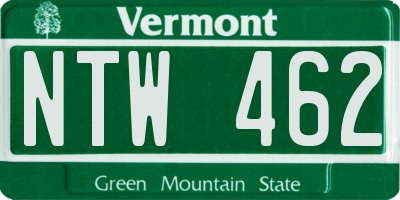 VT license plate NTW462
