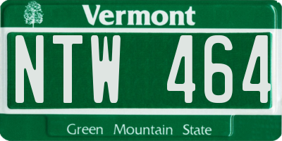 VT license plate NTW464