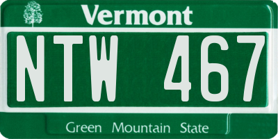 VT license plate NTW467