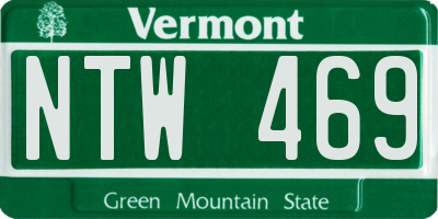 VT license plate NTW469