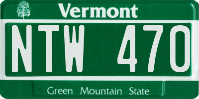 VT license plate NTW470