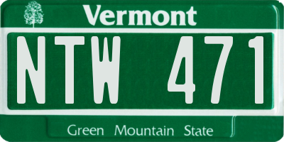 VT license plate NTW471