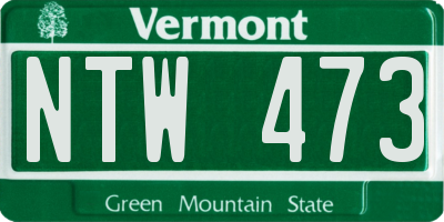 VT license plate NTW473