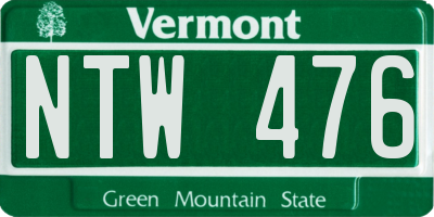 VT license plate NTW476