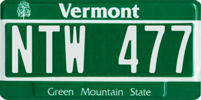 VT license plate NTW477