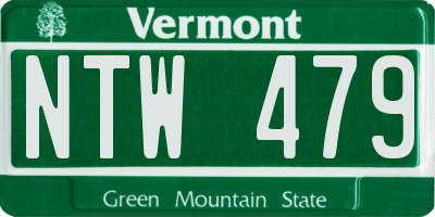 VT license plate NTW479