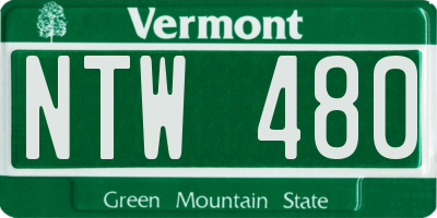 VT license plate NTW480