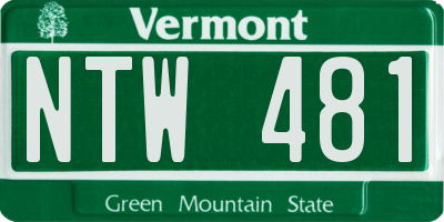 VT license plate NTW481