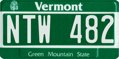 VT license plate NTW482