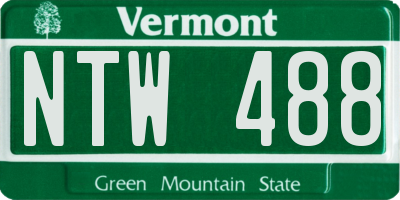 VT license plate NTW488