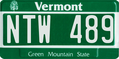 VT license plate NTW489