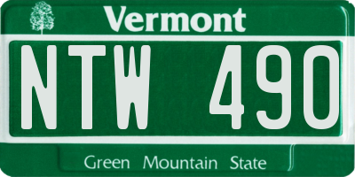 VT license plate NTW490