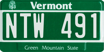 VT license plate NTW491